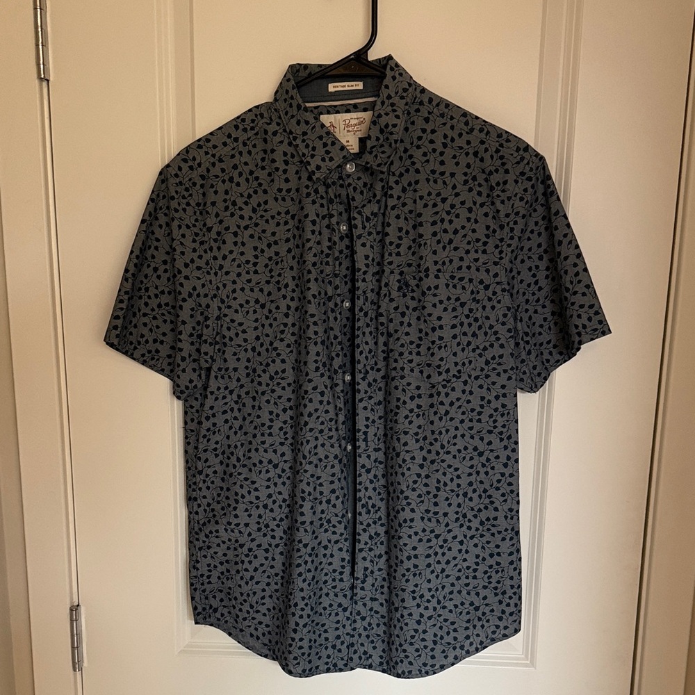 Original Penguin Gray and Black Patterned Shirt